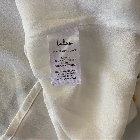 EUC Lulus French Countryside White and Yellow Floral Print High-Low Dress - Picture 11 of 14